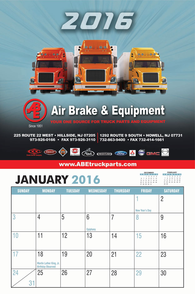 Air Brake Calendar